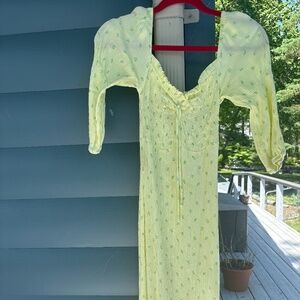 Faithfull The Brand Yellow Summer Rayon Dress
